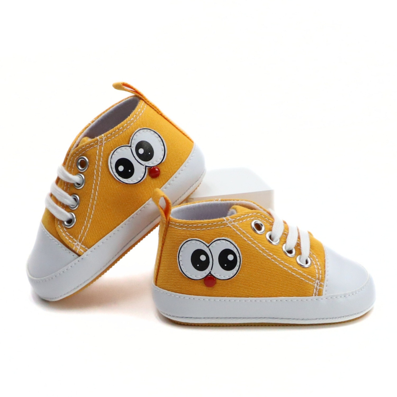 Plátené topánky pre bábätká | protiskluzové, priedušné, šnúrky vpredu, karikatúrny vzor