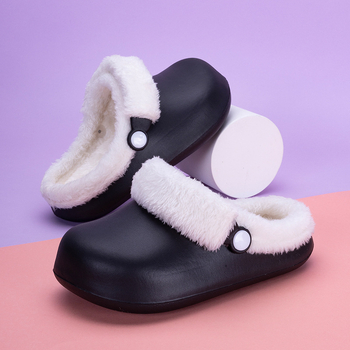 Dječje zimske pamučne papuče – protuklizna EVA potplata, debele tople papuče za kućnu upotrebu s Velcro zatvaračem, unisex, uzrast 4–16 godina