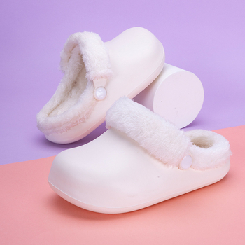 Dječje zimske pamučne papuče – protuklizna EVA potplata, debele tople papuče za kućnu upotrebu s Velcro zatvaračem, unisex, uzrast 4–16 godina