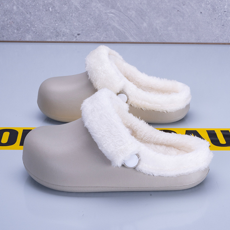 Dječje zimske pamučne papuče – protuklizna EVA potplata, debele tople papuče za kućnu upotrebu s Velcro zatvaračem, unisex, uzrast 4–16 godina
