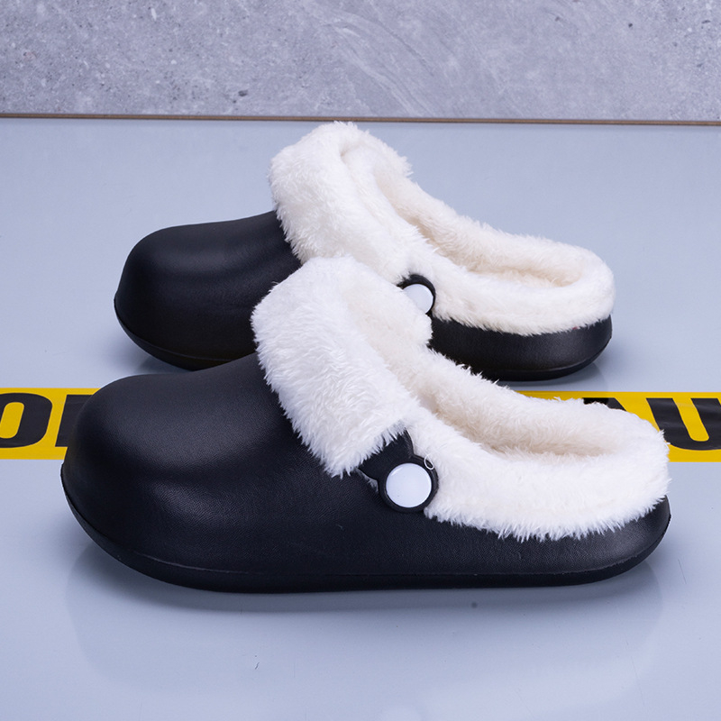 Dječje zimske pamučne papuče – protuklizna EVA potplata, debele tople papuče za kućnu upotrebu s Velcro zatvaračem, unisex, uzrast 4–16 godina