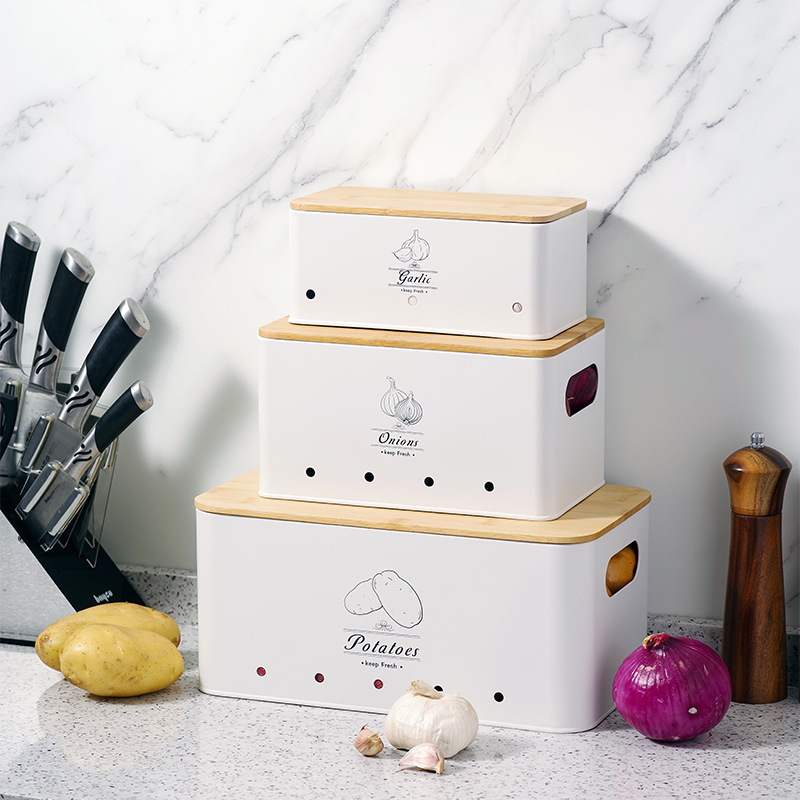 Bonai Krabička na uchovanie čerstvosti, štvorcová galvanizovaná železná nádoba na skladovanie – 4,1–5 L BN-230