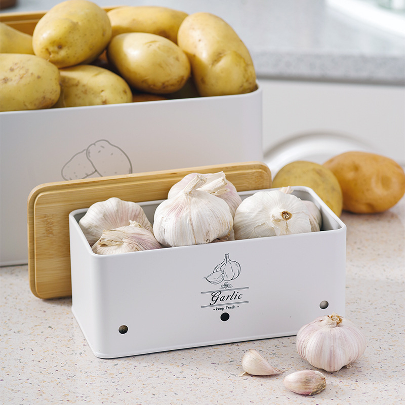 Bonai Krabička na uchovanie čerstvosti, štvorcová galvanizovaná železná nádoba na skladovanie – 4,1–5 L BN-230