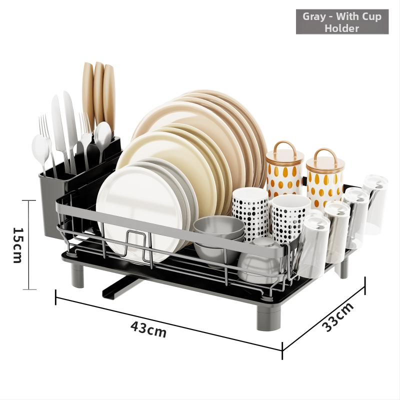 Xinshang Home Geležinis nusausinimo stovas indams – šiuolaikiškas minimalistinis virtuvės saugojimo sprendimas indams ir įrankiams