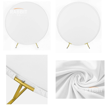 Svadobný kruhový backdrop s kovovým rámom a 190 g látkou, tlačiteľná dekorácia