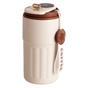 Termoska na kávu so smart senzorom teploty, vakuová izolácia, vnútorný 316 nerezovej ocele, prenosná so šnúrkou