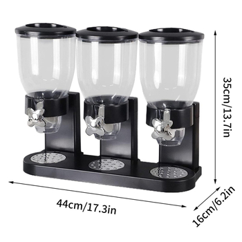 Dávkovač cereálií s tromi komorami, guľatý tvar, hliník 3004, kapacita 1–2 L, moderný minimalistický štýl, potlač loga, prispôsobenie k dispozícii