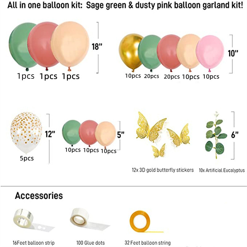 Gumený balónový veniec, kruhový tvar, motýle ozdoby, vhodné pre svadby a narodeninové párty