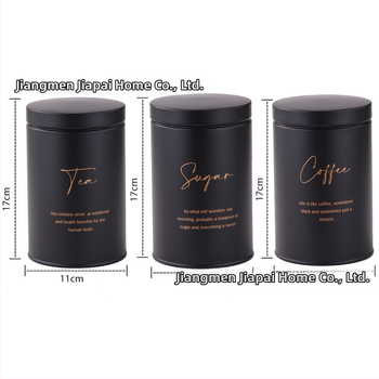 Kruhové pozinkované kovové nádoby na skladovanie — sada 10 kusov, objem 1–2 l, tesnené, na kávové zrná, čaj a cukor