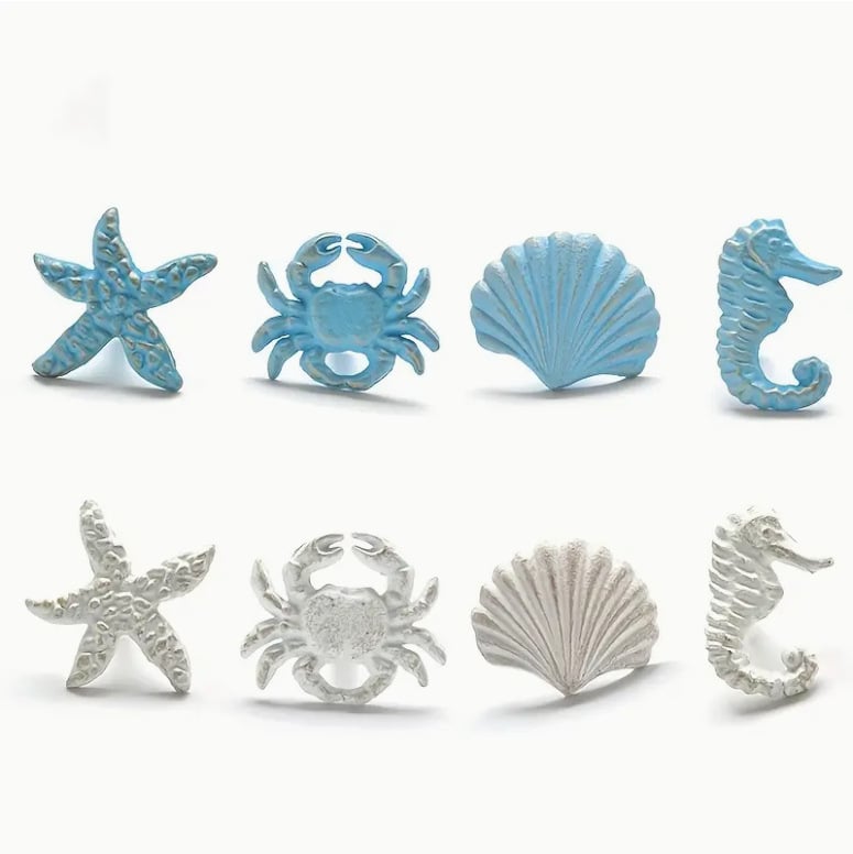 Litinová úchytka na skriňu s motívom morskej hviezdy, s jedným otvorom, moderný minimalistický štýl (Materiál: litina; Štýl: moderný minimalizmus; Motív: morská hviezda; Použitie: skrine)