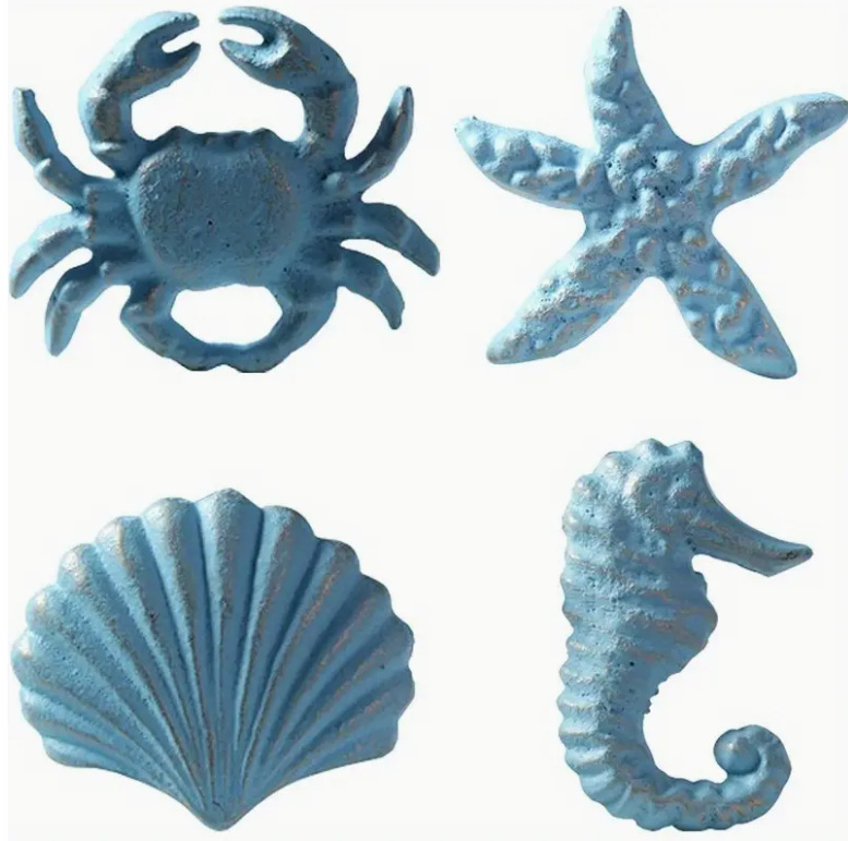 Litinová úchytka na skriňu s motívom morskej hviezdy, s jedným otvorom, moderný minimalistický štýl (Materiál: litina; Štýl: moderný minimalizmus; Motív: morská hviezda; Použitie: skrine)