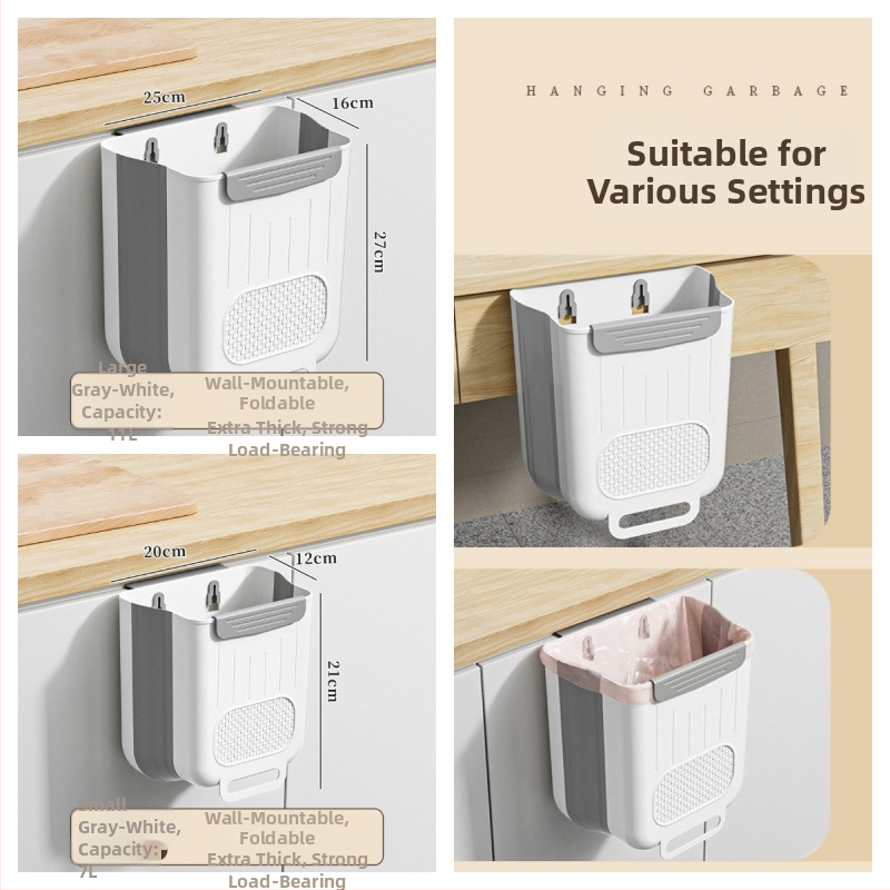 Nástenný odpadkový kôš z nerezovej ocele, skladací, bez veka, kapacita do 4 l
