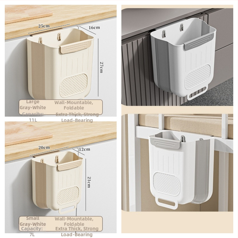 Nástenný odpadkový kôš z nerezovej ocele, skladací, bez veka, kapacita do 4 l