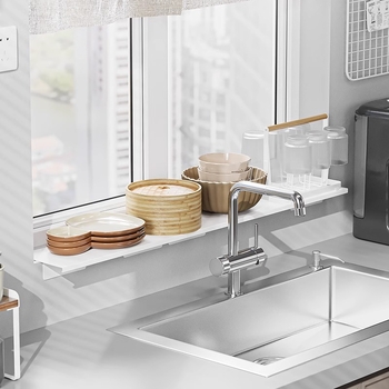 Haoli organizator magnetic pentru pervazul ferestrei – depozitare de bucătărie, montaj pe perete, fără găuri, oțel-carbon, 1 strat