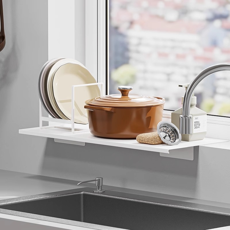 Haoli organizator magnetic pentru pervazul ferestrei – depozitare de bucătărie, montaj pe perete, fără găuri, oțel-carbon, 1 strat