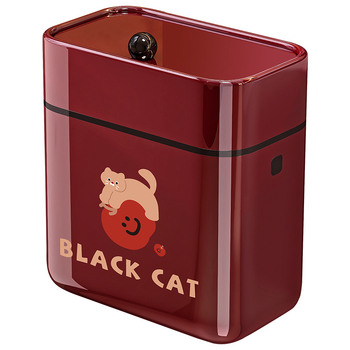 Nástenný štvorcový odpadkový kôš, 5L, plast, s výkyvným vrchnákom, domáce použitie