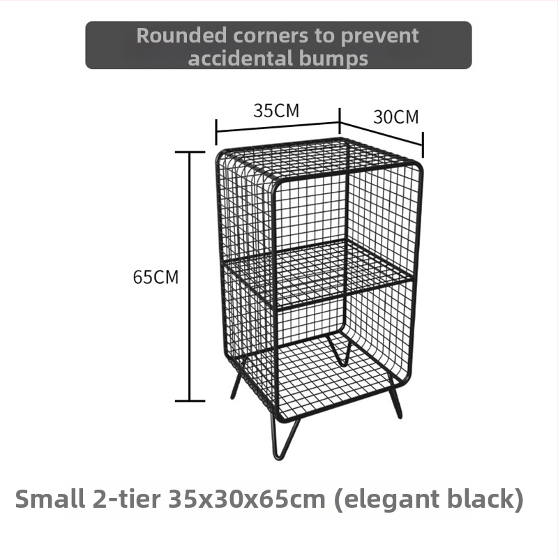 Kovový nočný stolík s mrežovým úložným priestorom pre spálňu, vrchný diel zo bridlice – multifunkčné, vyžaduje zostavenie