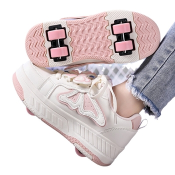 Detské Heelys topánky, štyri kolieska, odnímateľné inline korčule, model A-6, PU kolieska, dvojradové