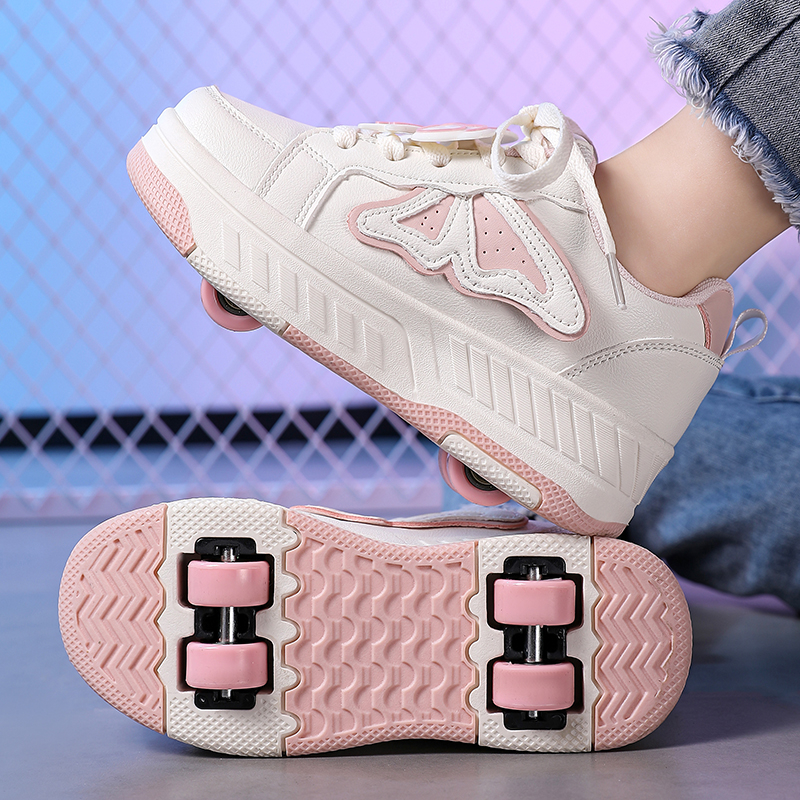 Detské Heelys topánky, štyri kolieska, odnímateľné inline korčule, model A-6, PU kolieska, dvojradové