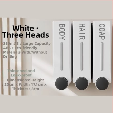 Dávkovač mydla na stenu z ABS s tlačnou funkciou, štýl Light Luxury, hmotnosť 220/450/700 g, povrchová úprava postrekovanou farbou