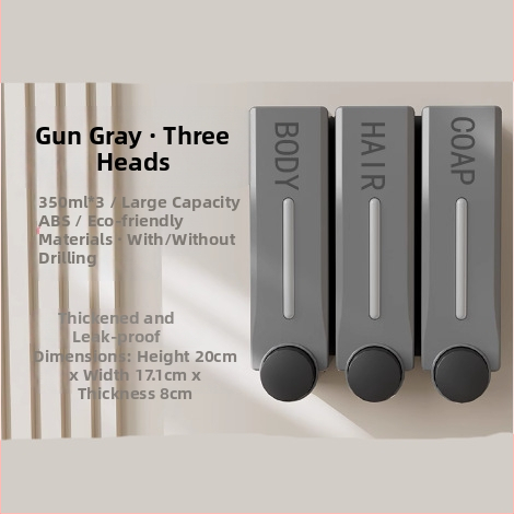 Dávkovač mydla na stenu z ABS s tlačnou funkciou, štýl Light Luxury, hmotnosť 220/450/700 g, povrchová úprava postrekovanou farbou