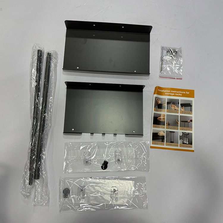 Nástěnný stojan na ručníky, dvouúrovňový, s nastavitelnou výškou, z železa, povrchová úprava vypáleným lakom