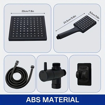 Set sprchovej hlavice s ručnou sprchou, dažďová sprcha, posilnenie tlaku, plast, model 0021