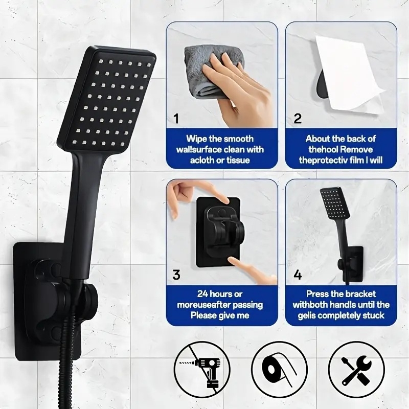 Set sprchovej hlavice s ručnou sprchou, dažďová sprcha, posilnenie tlaku, plast, model 0021