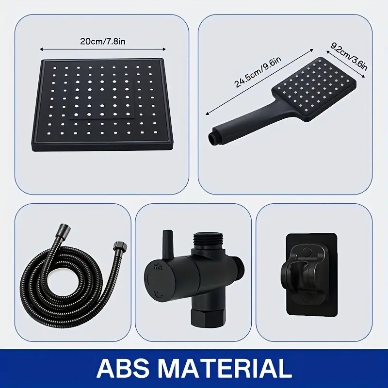 Set sprchovej hlavice s ručnou sprchou, dažďová sprcha, posilnenie tlaku, plast, model 0021