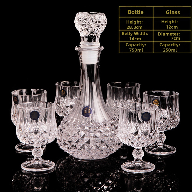 Sada pohárov na červené víno z krištáľového skla, nordický štýl, 6–10 kusov, objem nad 1000 ml