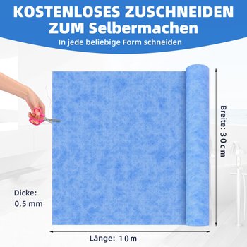 Kúpeľňová vodeodolná membránová podložka, vrstvený materiál v rolovej forme, jadro z polypropylénových vlákien