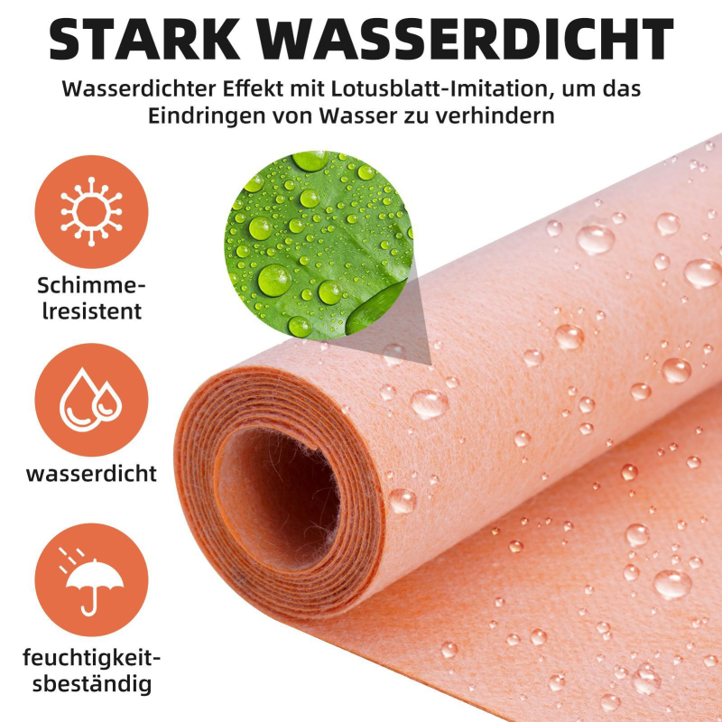 Kúpeľňová vodeodolná membránová podložka, vrstvený materiál v rolovej forme, jadro z polypropylénových vlákien