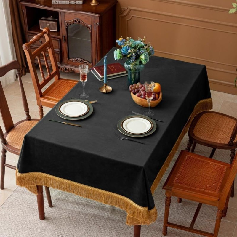 Flanelový obrus Nordic štýl, obdĺžnikový, s potlačou, vodeodolný a protišmykový