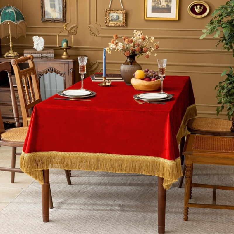 Flanelový obrus Nordic štýl, obdĺžnikový, s potlačou, vodeodolný a protišmykový