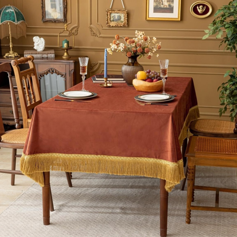 Flanelový obrus Nordic štýl, obdĺžnikový, s potlačou, vodeodolný a protišmykový