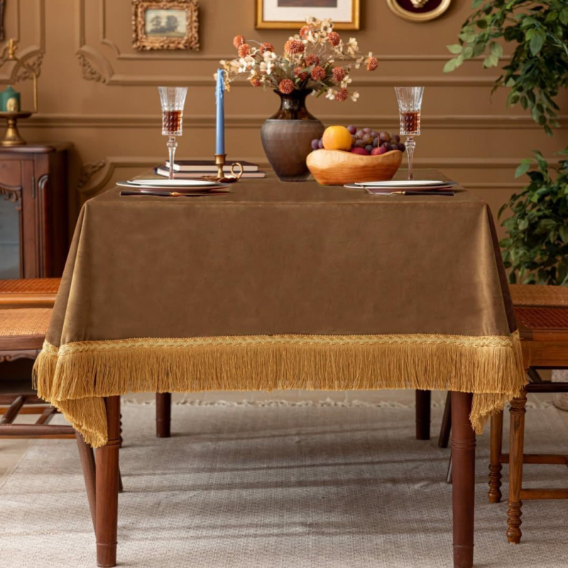 Flanelový obrus Nordic štýl, obdĺžnikový, s potlačou, vodeodolný a protišmykový