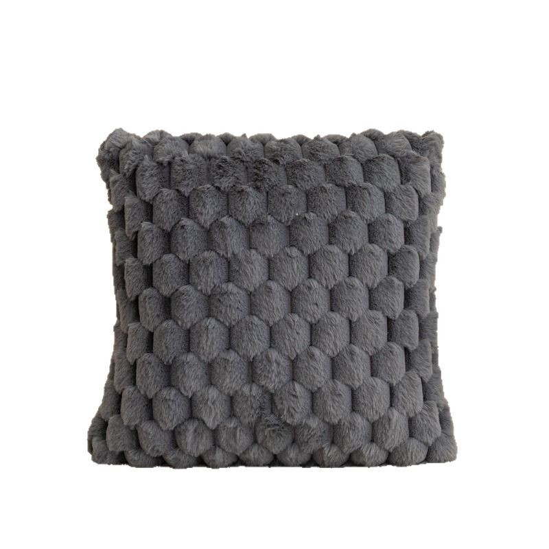 Плюшен калъф за възглавница, солиден модел, модерен минималистичен стил, декор за спалня
