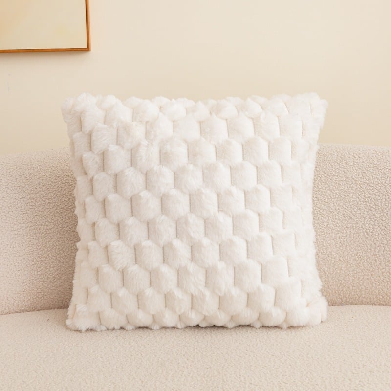 Плюшен калъф за възглавница, солиден модел, модерен минималистичен стил, декор за спалня