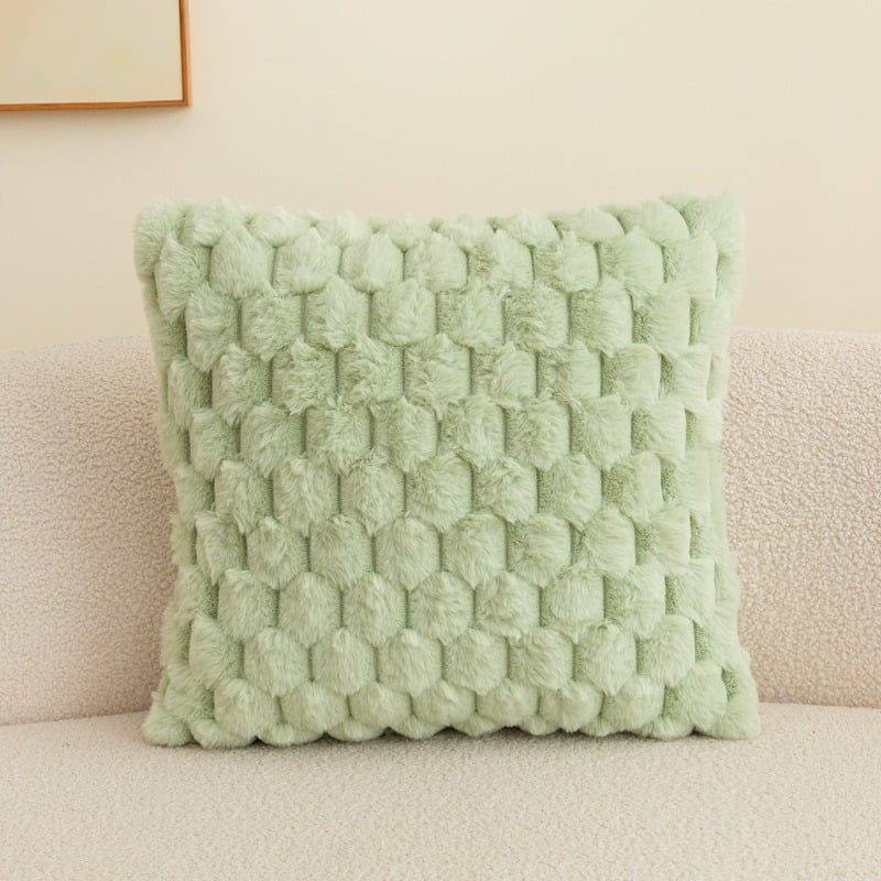 Плюшен калъф за възглавница, солиден модел, модерен минималистичен стил, декор за спалня