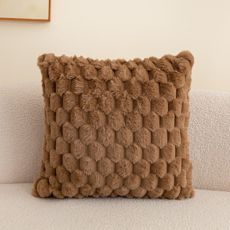 Плюшен калъф за възглавница, солиден модел, модерен минималистичен стил, декор за спалня