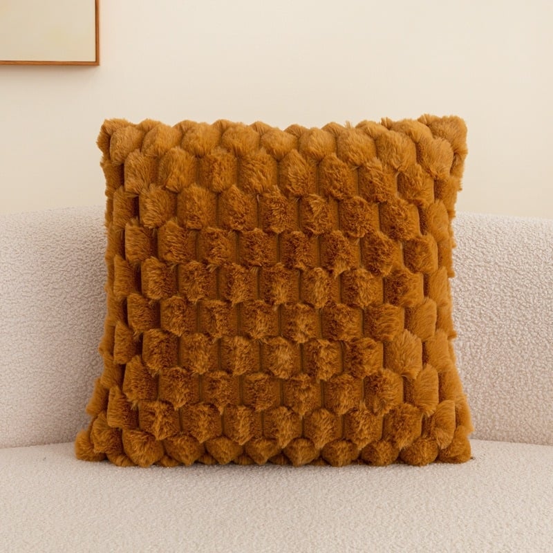 Плюшен калъф за възглавница, солиден модел, модерен минималистичен стил, декор за спалня