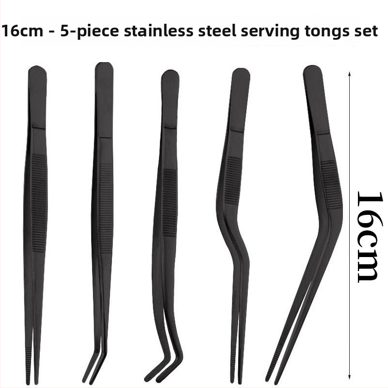 BPJ-01 Pinzeta na servírovanie jedál, 430 nerezová oceľ, Viacúčelový kuchynský nástroj, Runrui Hardware