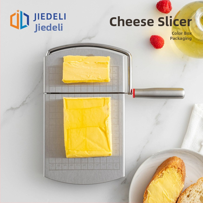 Nerezový krájač na syr so stupnicou – viacfunkčný krájač na syr, maslo a šunku