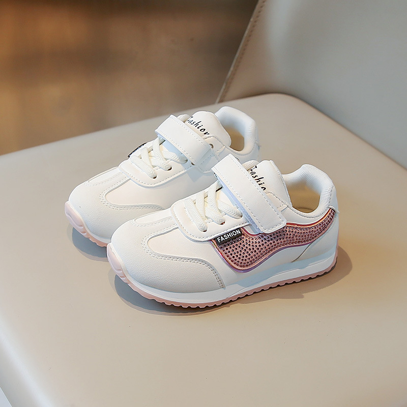 Pantofi sport pentru copii unisex — ușori, respirabili, din piele artificială cu plasă dublă, creștere înălțime, antiaderent, rezistenți la uzură, închidere cu Velcro, talpă din cauciuc (4–16 ani; sezoane: primăvară-vară-toamnă)