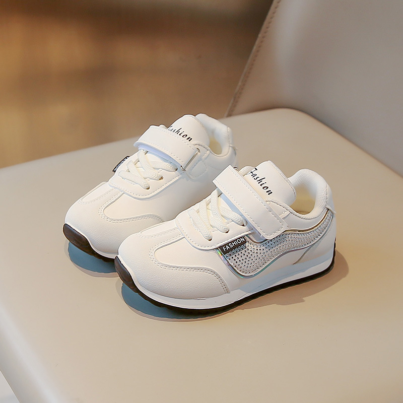 Pantofi sport pentru copii unisex — ușori, respirabili, din piele artificială cu plasă dublă, creștere înălțime, antiaderent, rezistenți la uzură, închidere cu Velcro, talpă din cauciuc (4–16 ani; sezoane: primăvară-vară-toamnă)