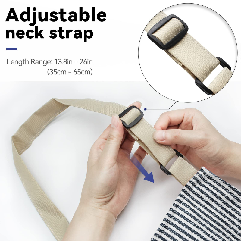 Kórejského štýlu bezruková zástera s nastaviteľným krčným popruhom a viazaním na pás, s veľkou prednou vreckou