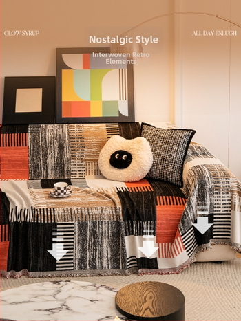 Chenille dīvāna pārklājs, visām sezonām, pretslīdīgs, izturīgs pret kaķu skrāpējumiem