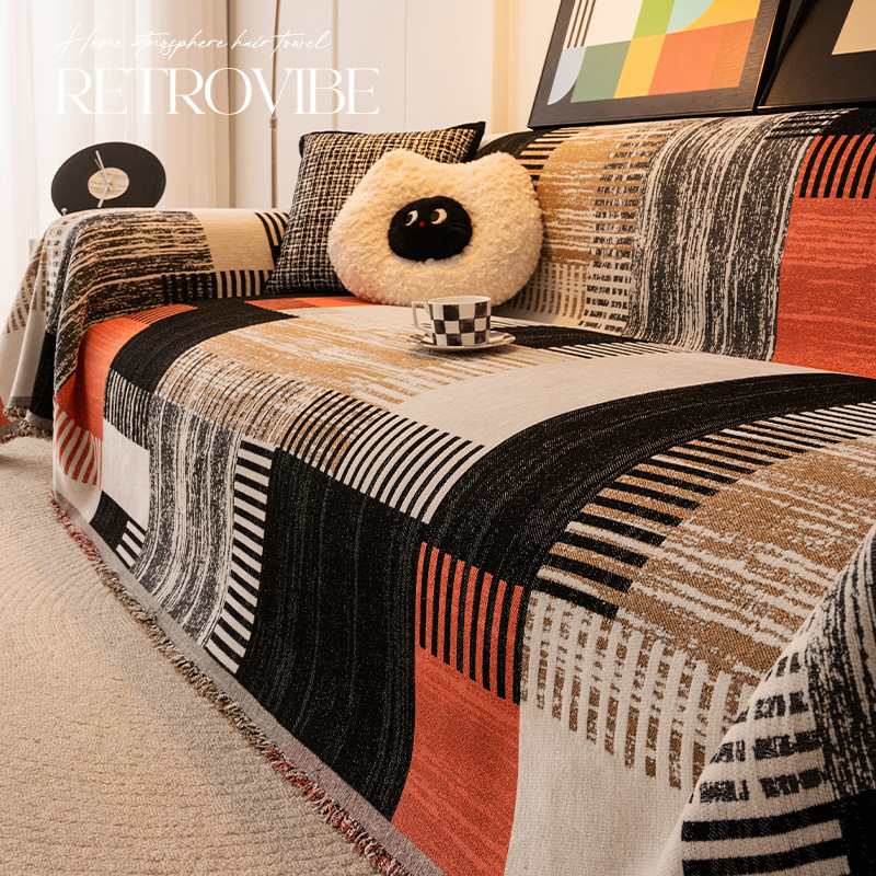 Chenille dīvāna pārklājs, visām sezonām, pretslīdīgs, izturīgs pret kaķu skrāpējumiem