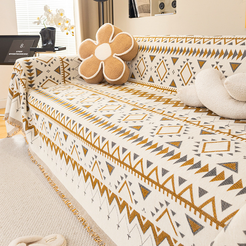 Chenille dīvāna pārklājs, visām sezonām, pretslīdīgs, izturīgs pret kaķu skrāpējumiem