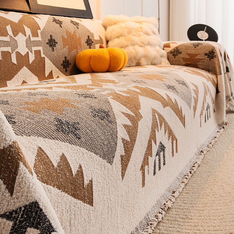 Chenille dīvāna pārklājs, visām sezonām, pretslīdīgs, izturīgs pret kaķu skrāpējumiem